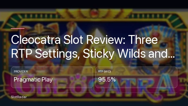 Cleocatra Slot Review: Three RTP Settings, Sticky Wilds and the Free Demo - key figures